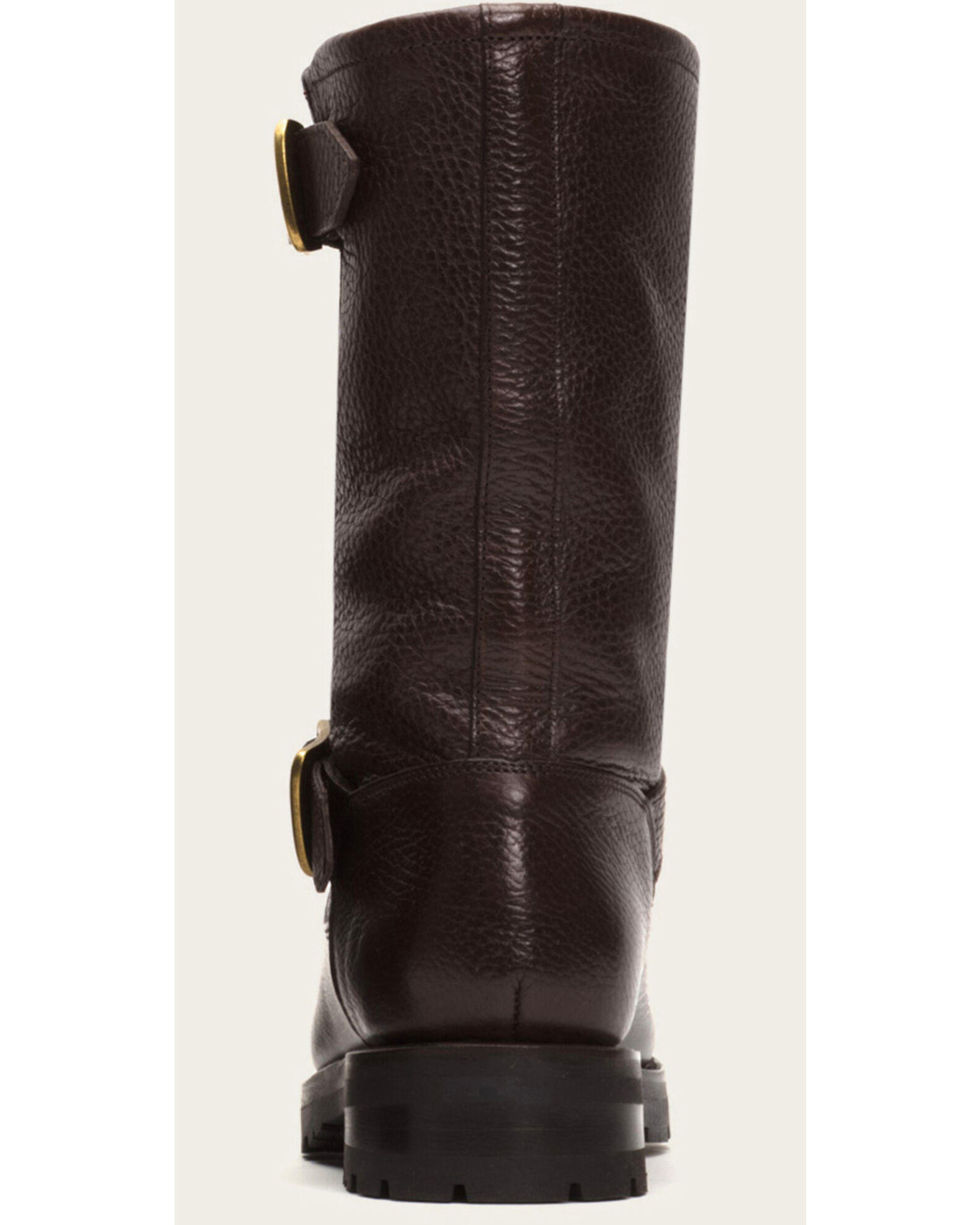 Product Name Frye Women s Dark Brown Natalie Mid Engineer Lug Shearling Boots