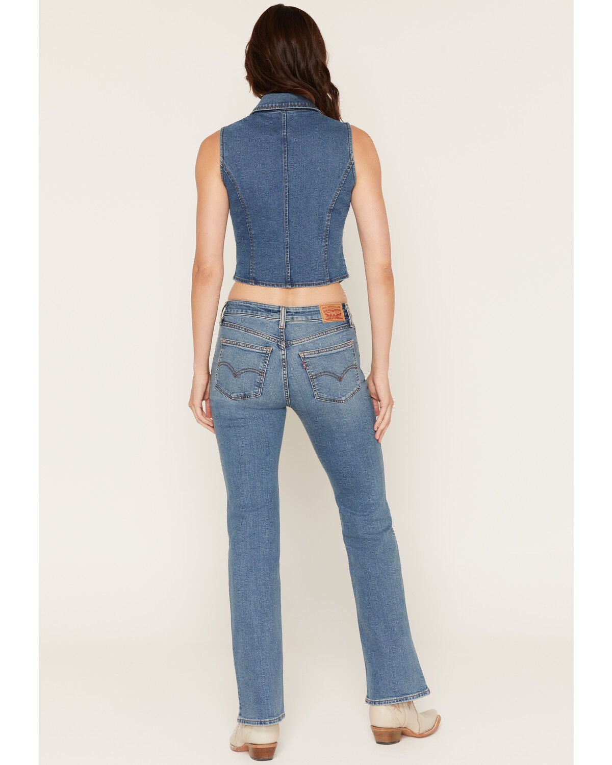 Image #3 - Levi's Women's Medium Wash Super Low Rise Bootcut Stretch Denim Jeans, Medium Wash, hi-res