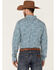 Image #4 - Cody James Core Men's Workforce Floral Print Long Sleeve Button-Down Western Shirt , Blue/white, hi-res