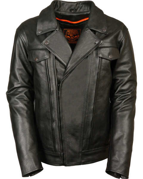 Milwaukee Leather Men's High End Utility Pocket Vented Cruiser Jacket, Black, hi-res