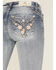 Image #2 - Miss Me Women's Light Wash Mid Rise Floral Embroidered 34" Bootcut Stretch Denim Jeans, Light Wash, hi-res