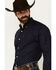 Image #2 - Ariat Men's Kaiser Diamond Print Long Sleeve Button-Down Western Shirt, Dark Blue, hi-res