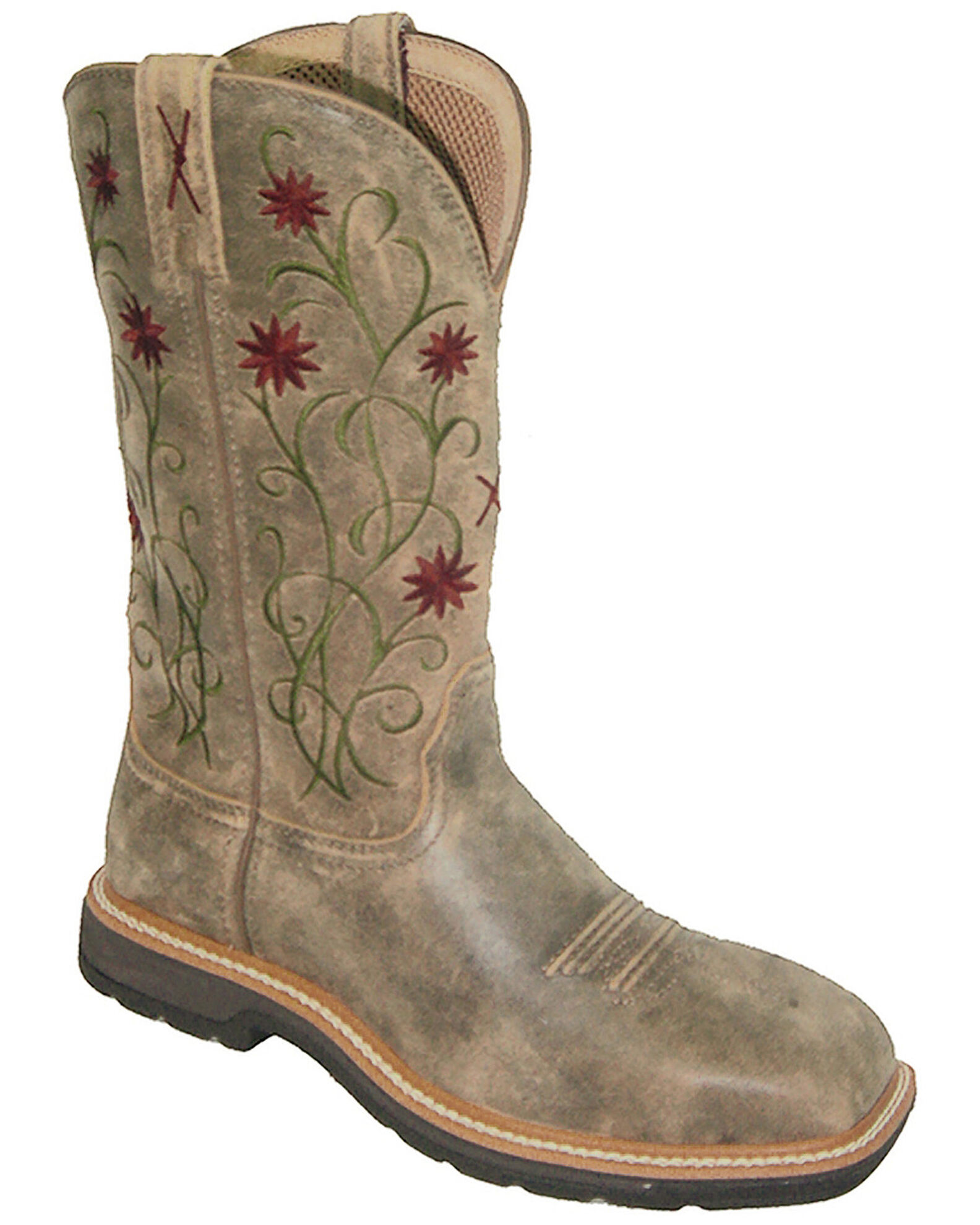Twisted X Women s Floral Stitched Roughstock Cowgirl Boots Steel Toe Boot Barn