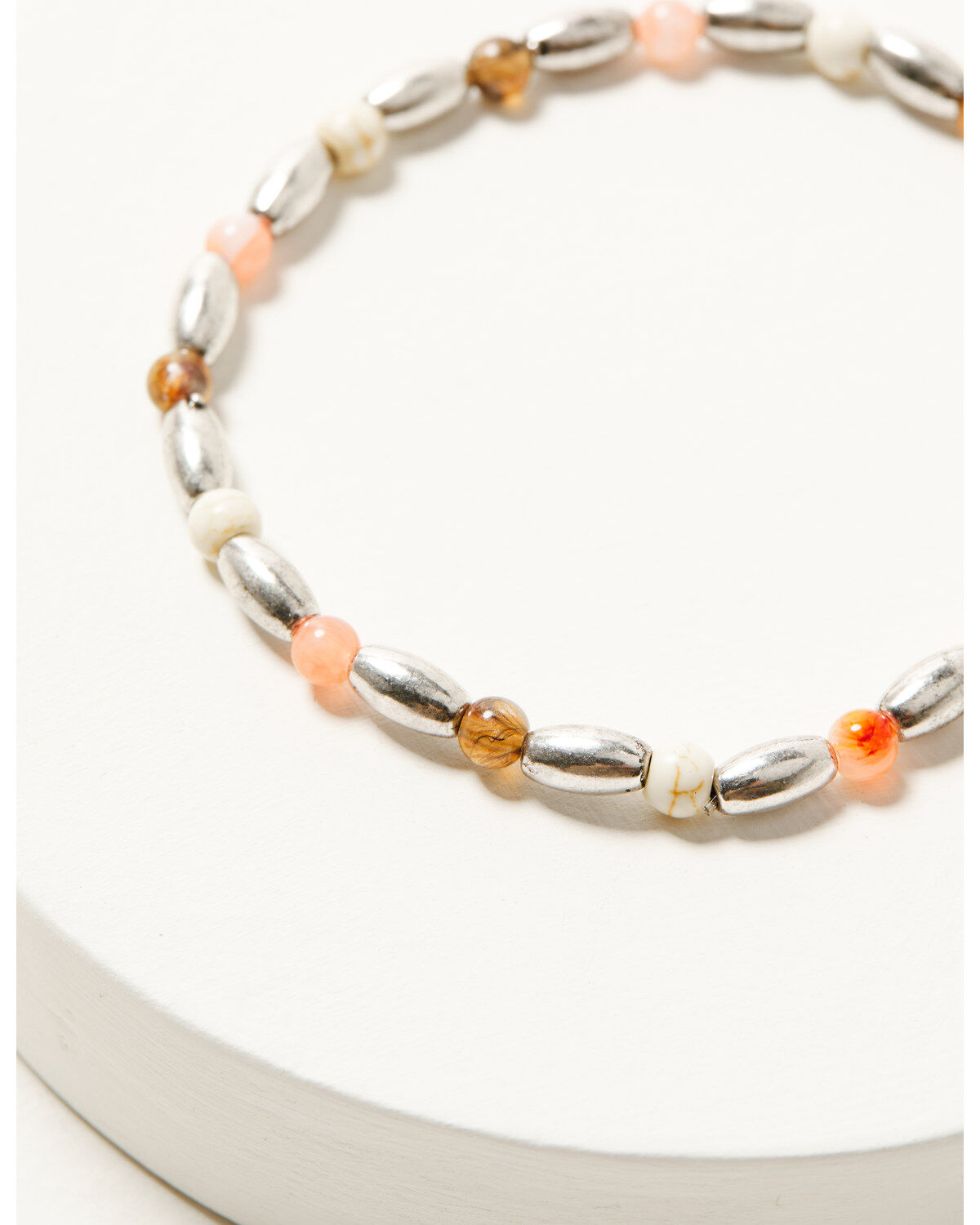 Image #4 - Shyanne Women's Cross And Beaded Chain Layered Bracelet Set - 4 Piece Set, Pink, hi-res