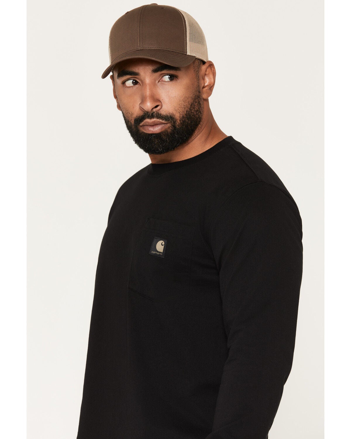 Image #3 - Carhartt Men's Camo Badge Long Sleeve Graphic Work T-Shirt, Black, hi-res