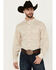 Image #1 - Ariat Men's 360 Airflow Geo Print Long Sleeve Button-Down Western Shirt, Beige, hi-res