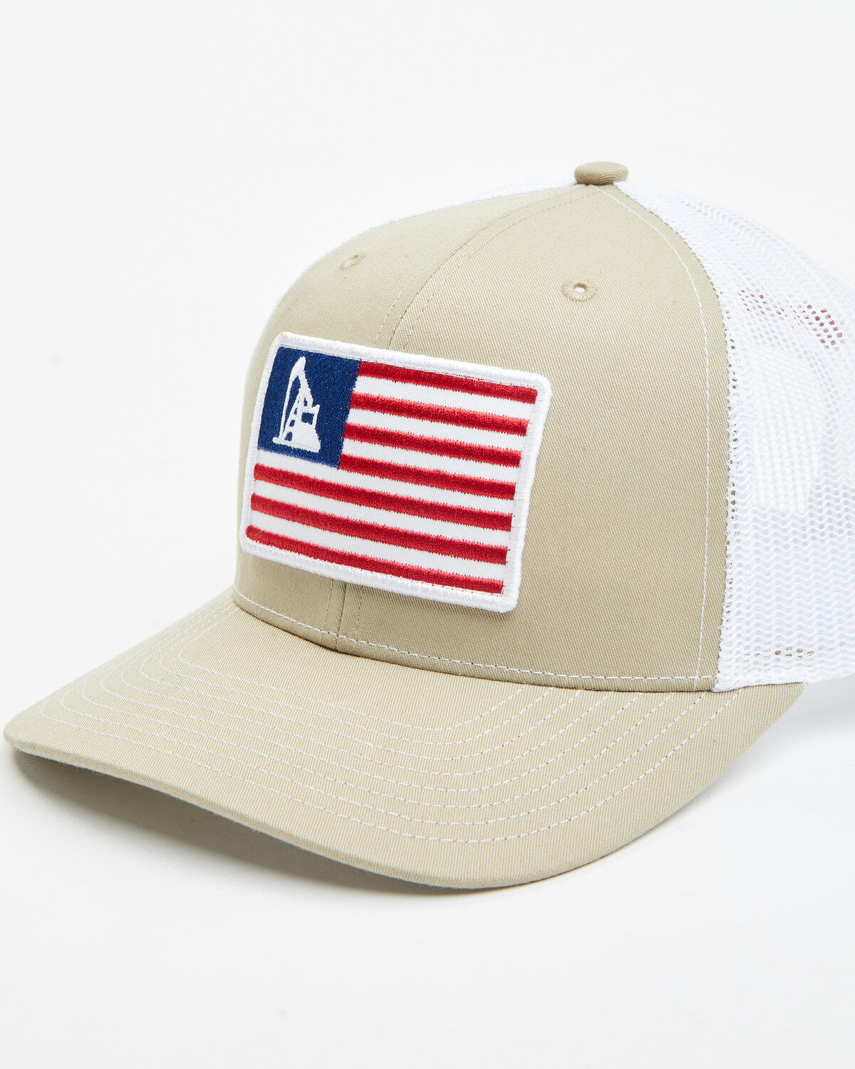 Image #1 - Ariat Men's Oil Rig Flag Patch Ball Cap, Tan, hi-res