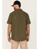 Hawx Men's Solid Twill Short Sleeve Button-Down Work Shirt , Olive, hi-res
