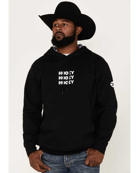 Hooey Men's "Tres" Logo Hooded Sweatshirt, Black, hi-res