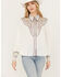 Shyanne Women's Blocked Western Shirt, White, hi-res