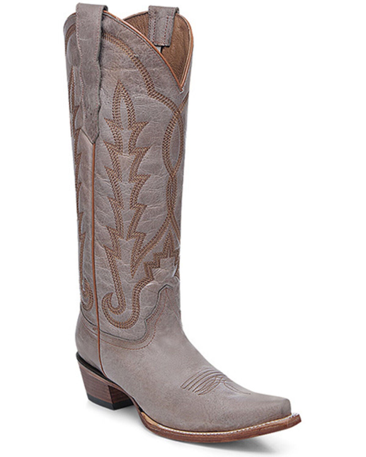 Circle G Women's Embroidered Tall Western Boots - Snip Toe, Sand, hi-res