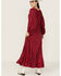 Image #2 - Gunit Solid Lace Women's Long Sleeve Maxi Dress , Wine, hi-res