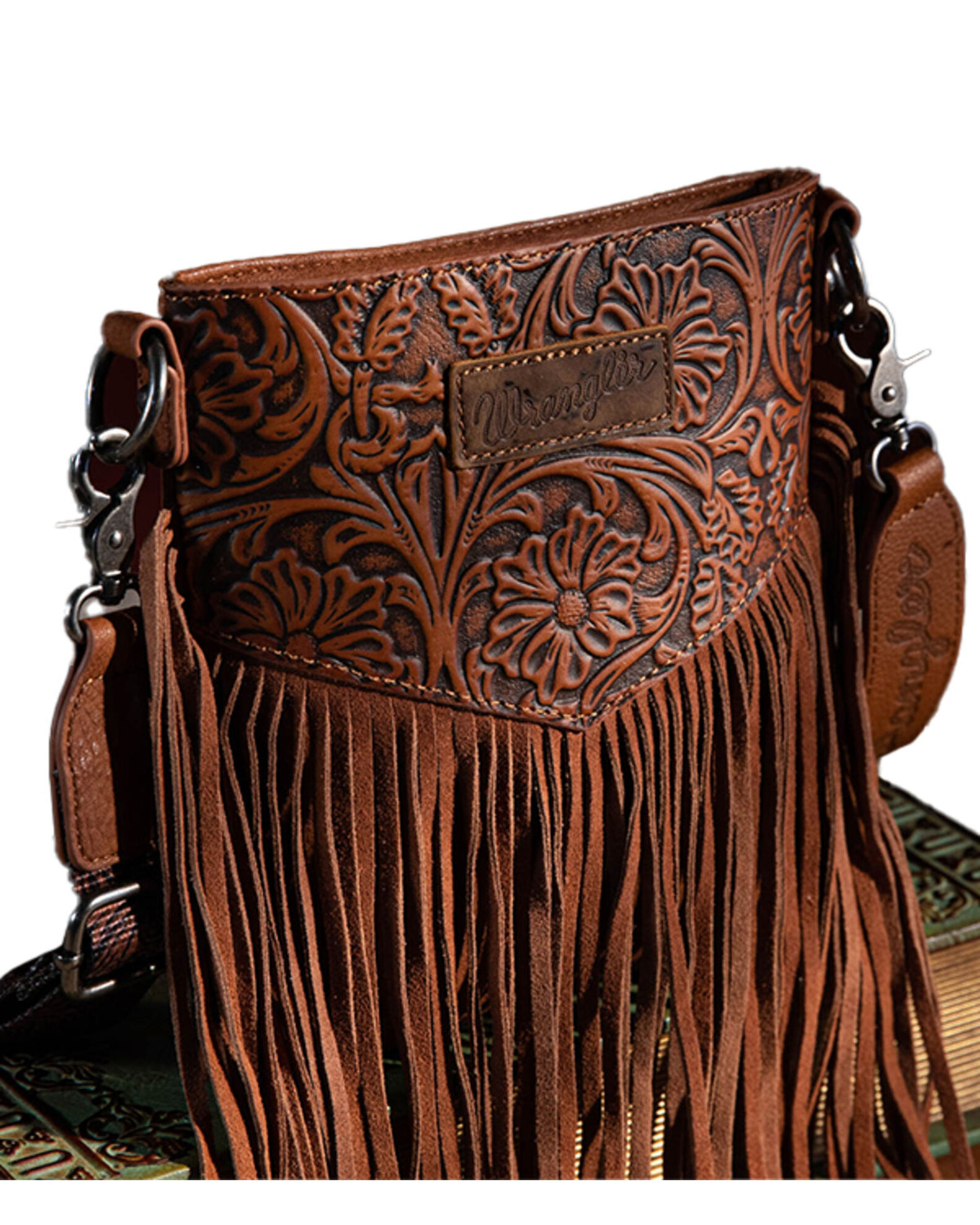 Leather fringe crossbody shop