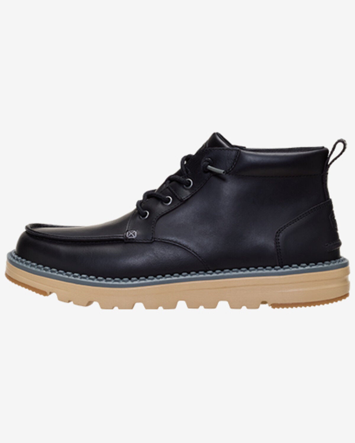 Image #3 - HEYDUDE Men's Flint Lace-Up Casual Boots - Moc Toe, Black, hi-res
