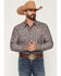 Image #1 - Cody James Men's Trigger Striped Print Long Sleeve Snap Western Shirt, Blue, hi-res