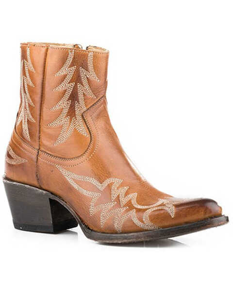 Stetson Women's Gianna Western Booties - Pointed Toe, Brown, hi-res