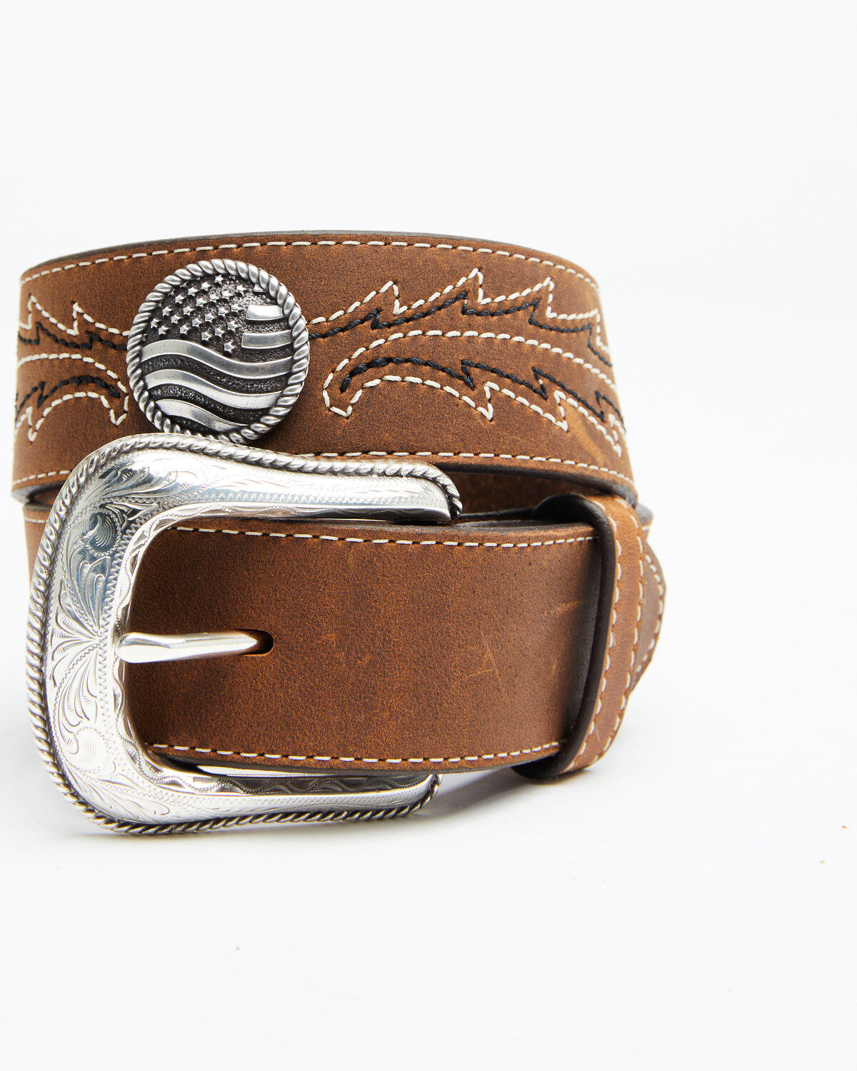 Image #1 - Justin Men's Caddo Embroidered Western Belt, , hi-res