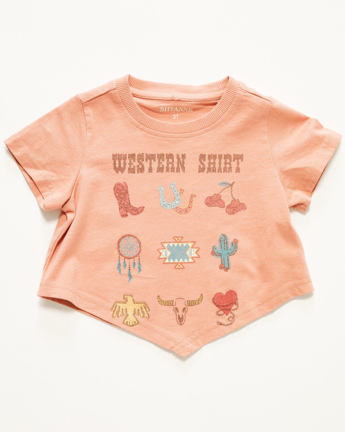 Image #1 - Shyanne Toddler Girls' Western Shirt Short Sleeve Graphic Tee, Rose, hi-res