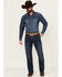 Image #1 - Ariat Men's M4 Dark Wash Colman Porter Relaxed Bootcut Stretch Denim Jeans, Dark Wash, hi-res