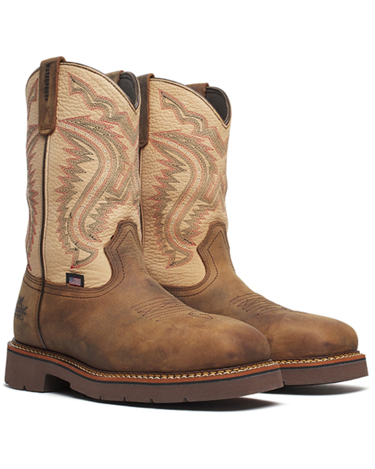 Image #1 - Thorogood Men's 11" USA MAXWear Wyatt Waterproof Pull-On Work Boots - Nano Toe, Brown, hi-res
