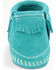 Minnetonka Infant Girl's Riley Moccasin Booties, Turquoise, hi-res