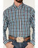 Image #3 - Ariat Men's Team Cade Small Plaid Print Long Sleeve Button-Down Shirt, Turquoise, hi-res