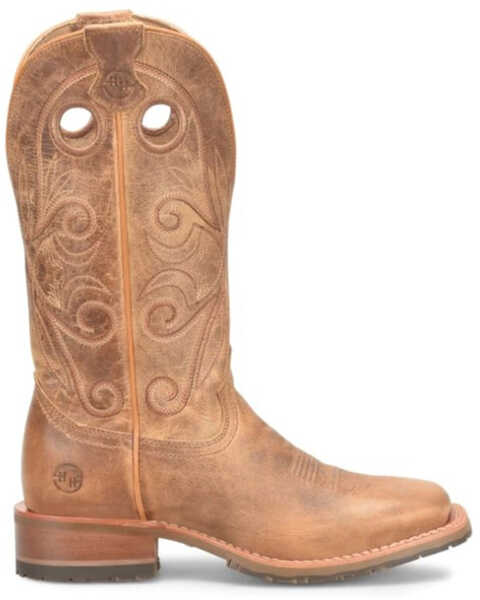 Image #2 - Double H Women's 12" Kenna Slip Resistant Western Boots - Broad Square Toe, Brown, hi-res
