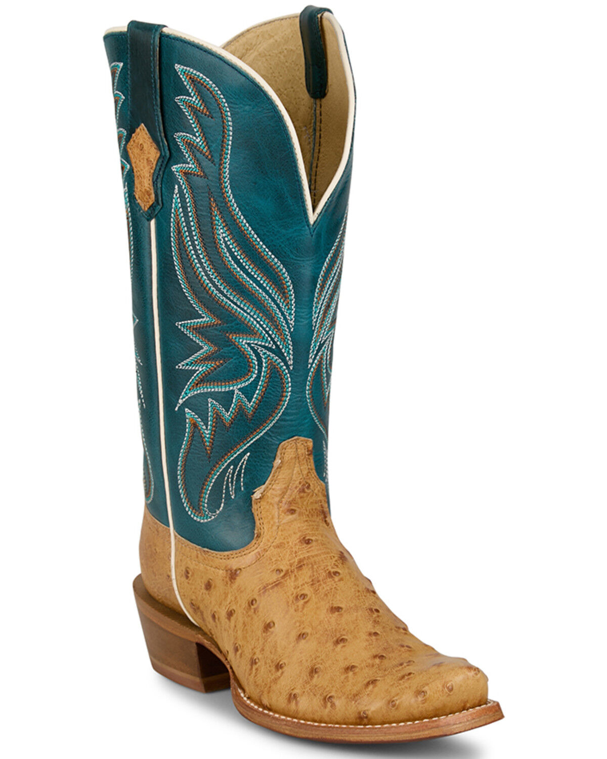 Image #1 - Tony Lama Women's Zaire Exotic Full Quill Ostrich Western Boots - Square Toe, Tan, hi-res