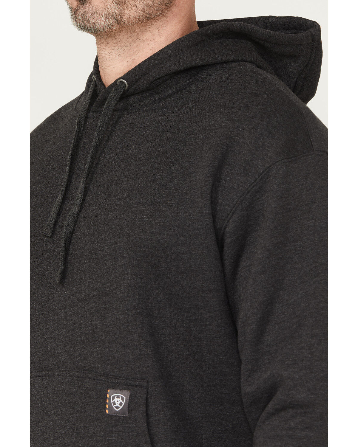 Image #4 - Ariat Men's Rebar Workman Bolt Hooded Sweatshirt, Charcoal, hi-res