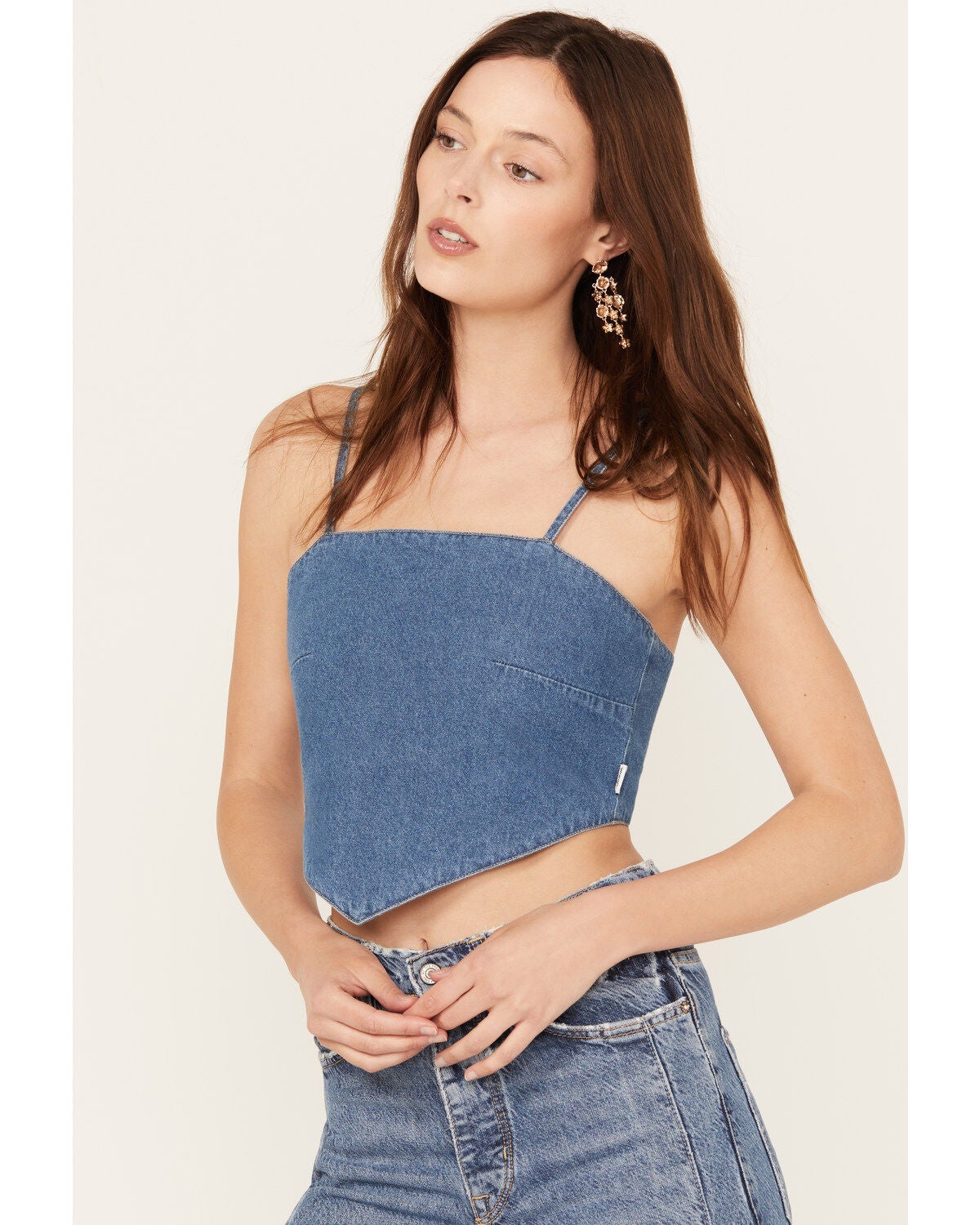 Image #2 - Wrangler Women's Dark Wash Denim Kassidy Bandana Top, , hi-res