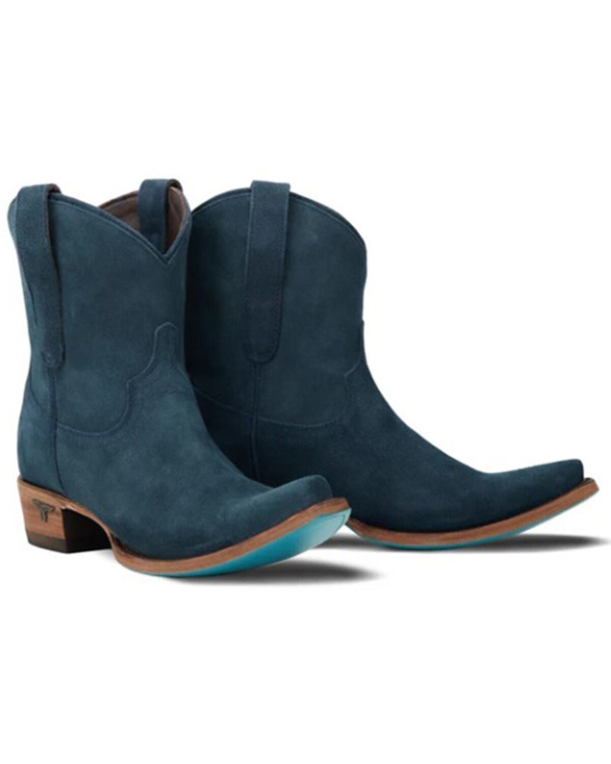 Lane Women's Emma Jane Suede Western Booties - Snip Toe, Navy, hi-res