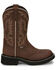 Image #2 - Justin Women's Inji Western Boots - Round Toe, Distressed Brown, hi-res