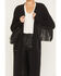 Image #3 - Idyllwind Women's Valleylake Fringe Maxi Cable Knit Cardigan, Black, hi-res