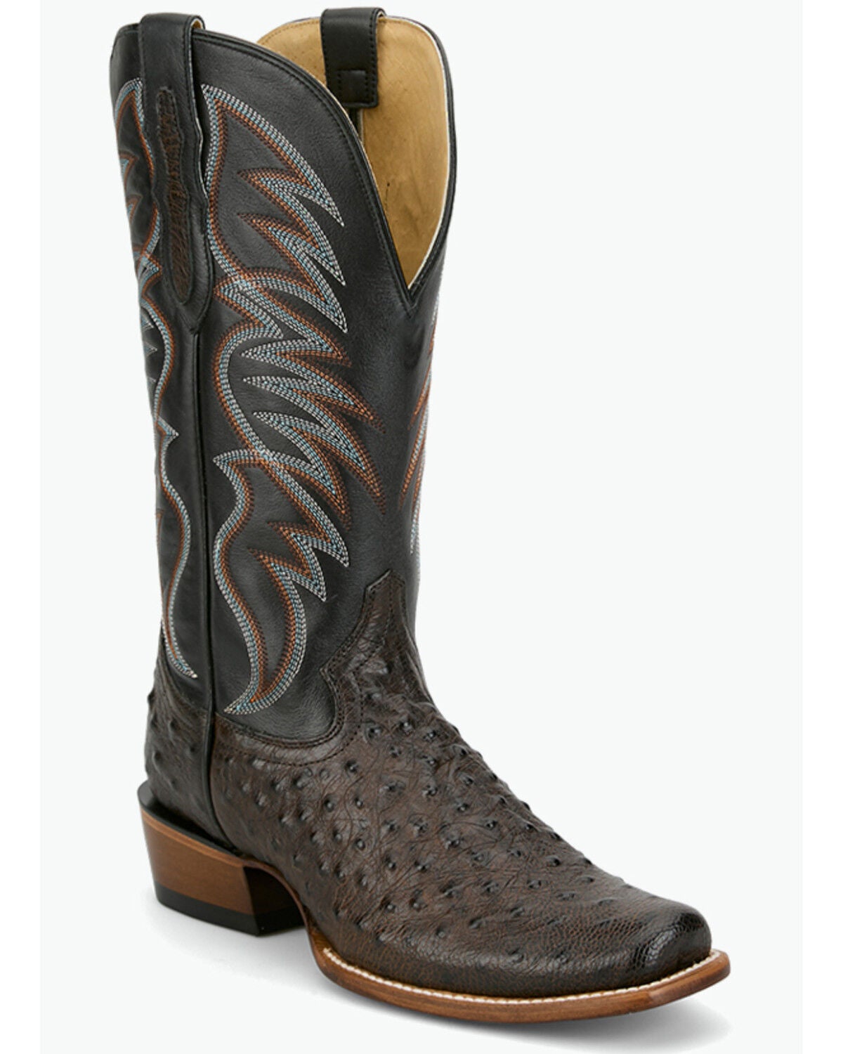 Tony Lama Men's Ranchero Tyler Exotic Ostrich Western Boots - Square Toe, Brown, hi-res