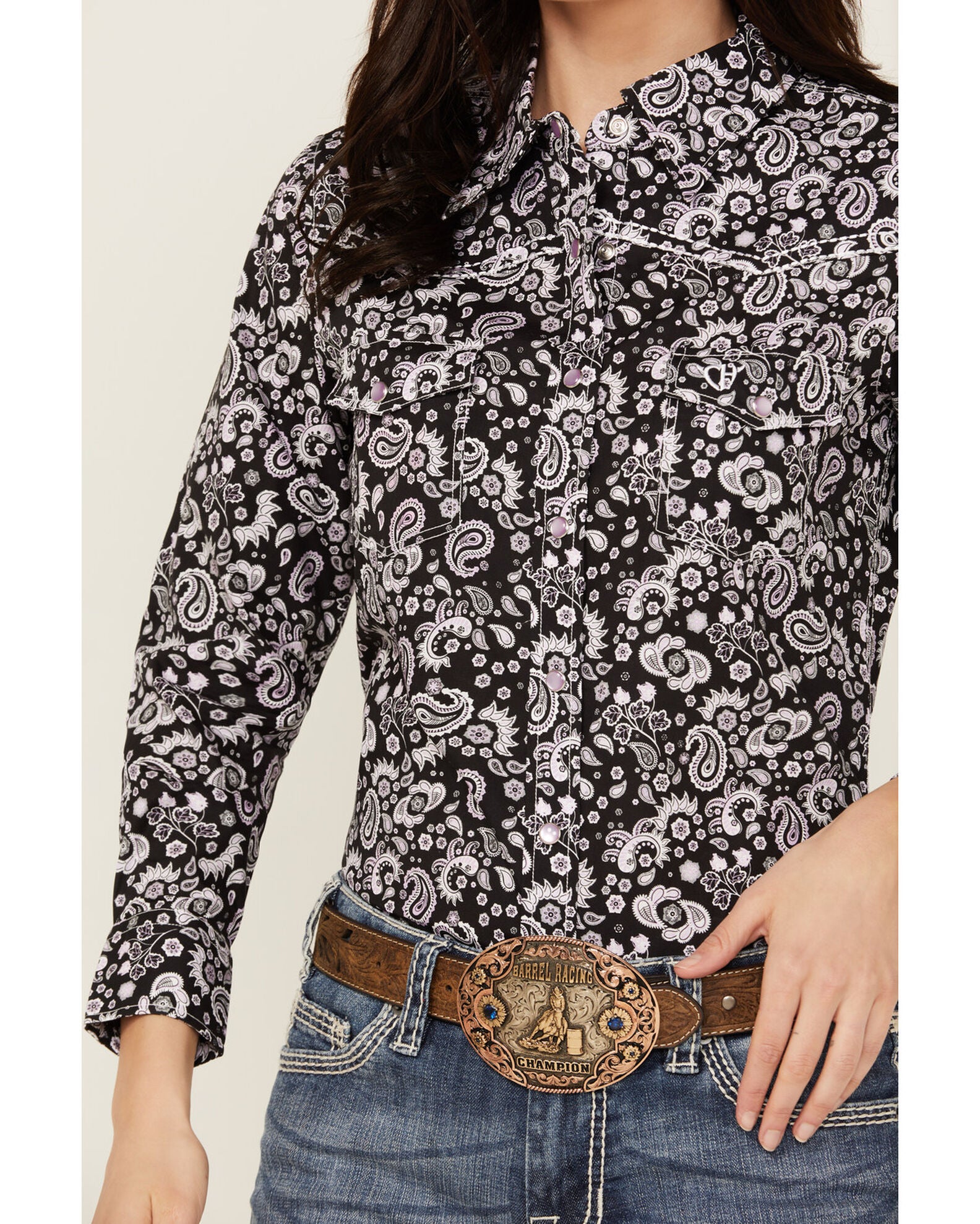 PL1124 - Gail 1/2 Lace Ladies Western Shirt