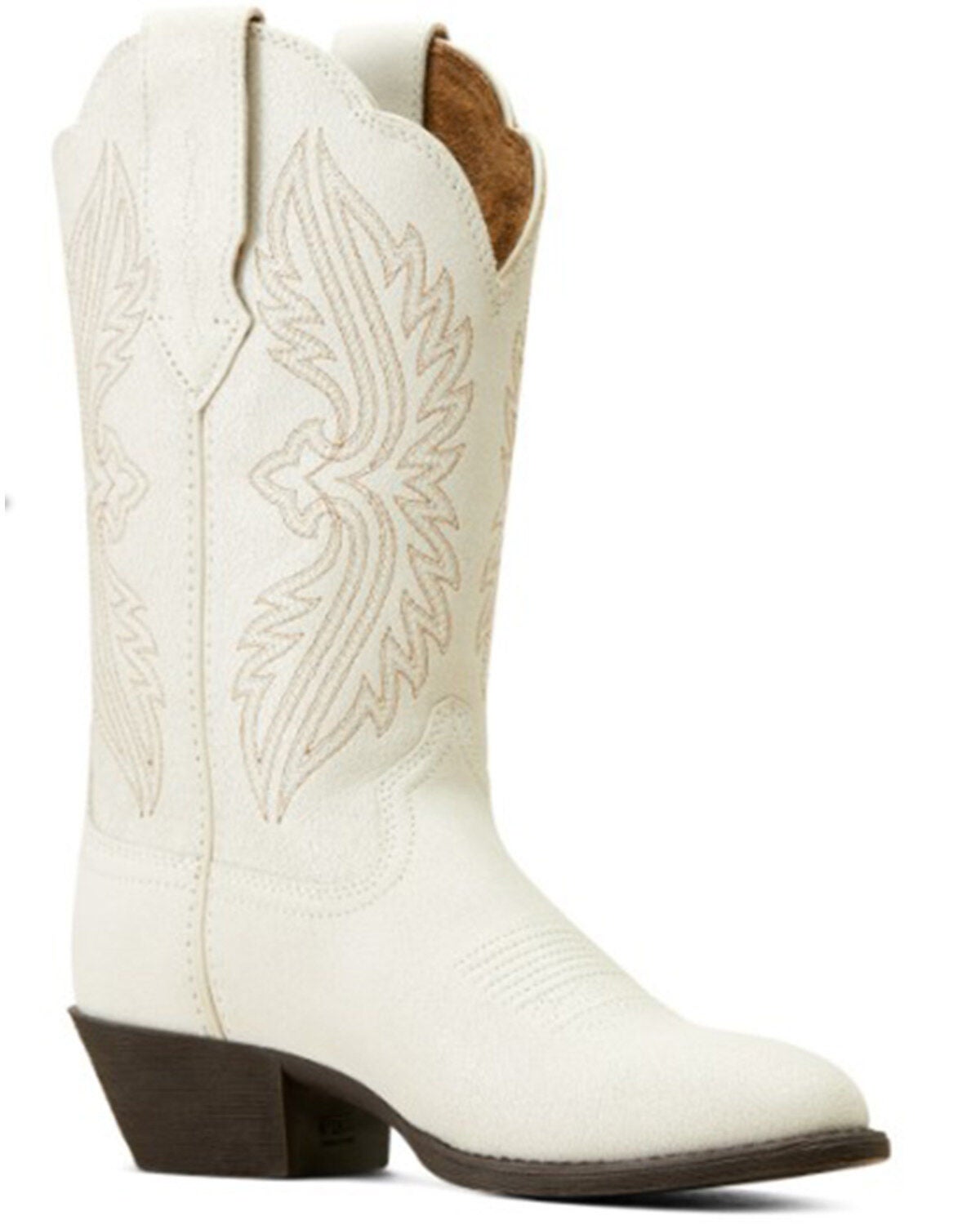 Ariat Women's Heritage StretchFit Western Boots - Round Toe, White, hi-res