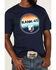 Image #3 - RANK 45® Men's Ombre Southwestern Circle Logo Graphic Short Sleeve T-Shirt, Navy, hi-res