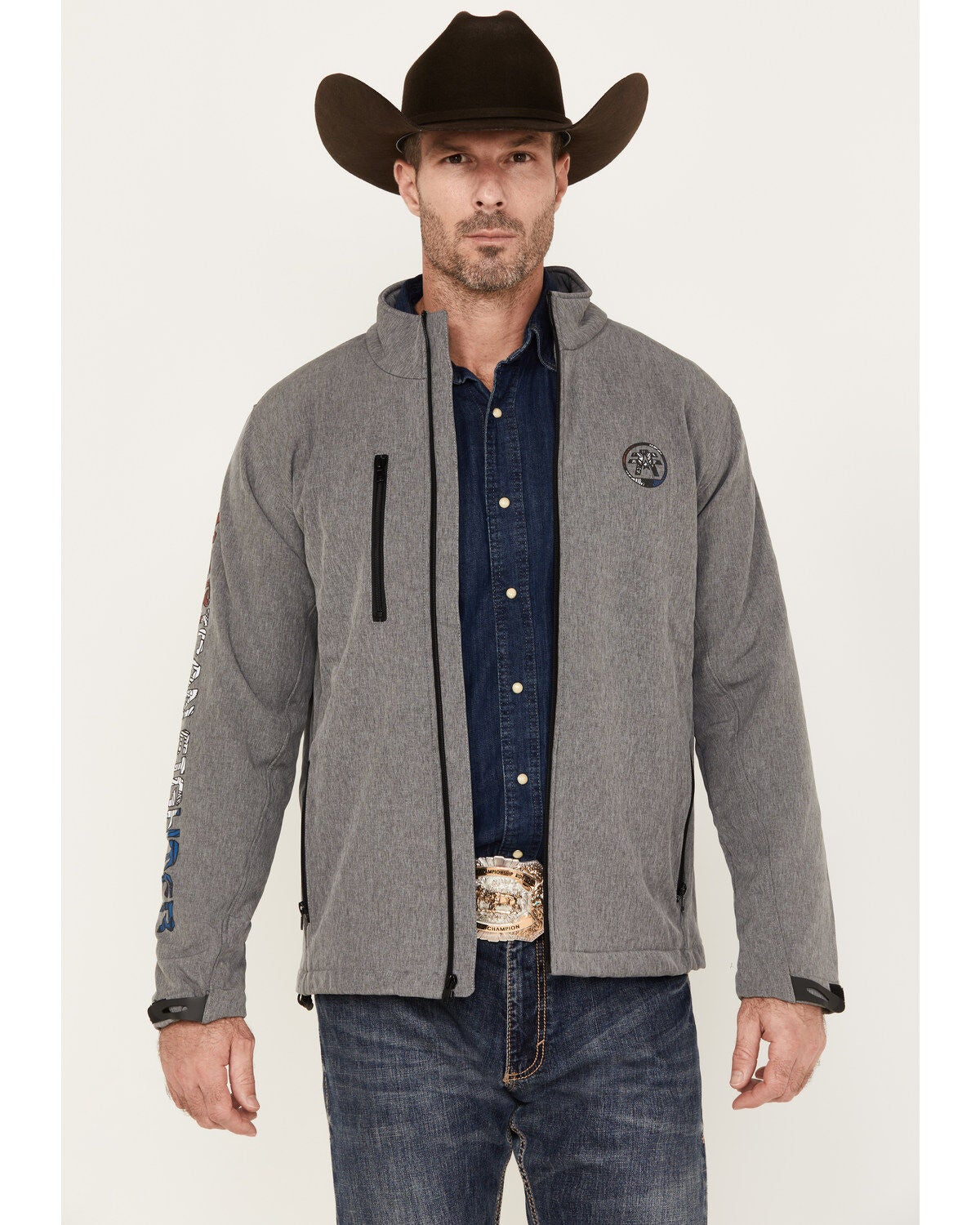 American Fighter Men's Edgly Softshell Jacket, Charcoal, hi-res