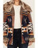 Image #3 - Shyanne Women's Faux Fur Trim Belted Sweater, Navy, hi-res