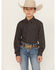 Image #1 - Cinch Boys' Paisley Print Button-Down Western Shirt, Charcoal, hi-res