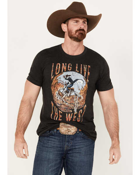 Cody James Men's Long Live Short Sleeve Graphic T-Shirt, Black, hi-res