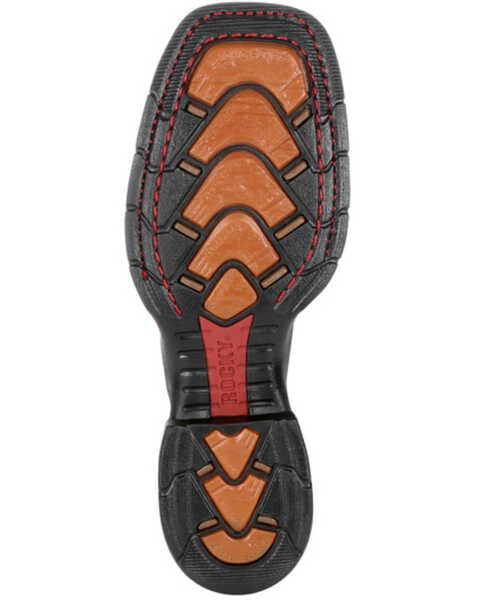 Image #7 - Rocky Men's Long Range Waterproof Western Work Boots - Steel Toe, Brown, hi-res