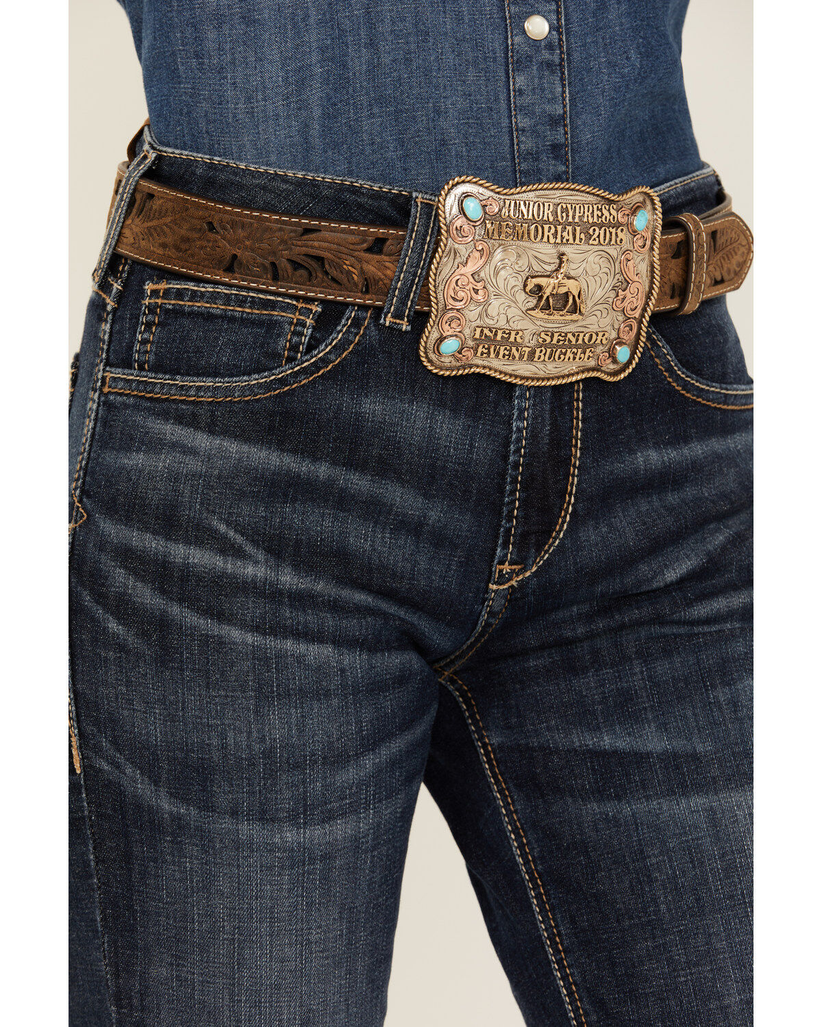 Image #2 - Ariat Women's Dark Wash High Rise Naz Slim Trouser Jeans, Dark Wash, hi-res