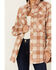 Image #3 - Rock & Roll Denim Women's Brushed Plaid Print Shacket, Rust Copper, hi-res