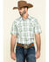 Image #1 - Cody James Men's Woodlands Large Plaid Short Sleeve Western Shirt , White, hi-res