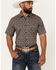 Image #1 - RANK 45® Men's Raflame Geo Print Short Sleeve Button-Down Stretch Western Shirt, Gold, hi-res