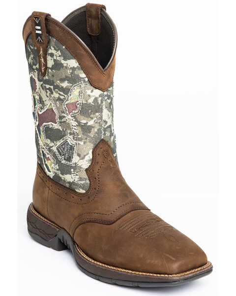 Brothers and Sons Men's Tychee Camo Flag Underlay Western Performance Boots - Broad Square Toe, Camouflage, hi-res