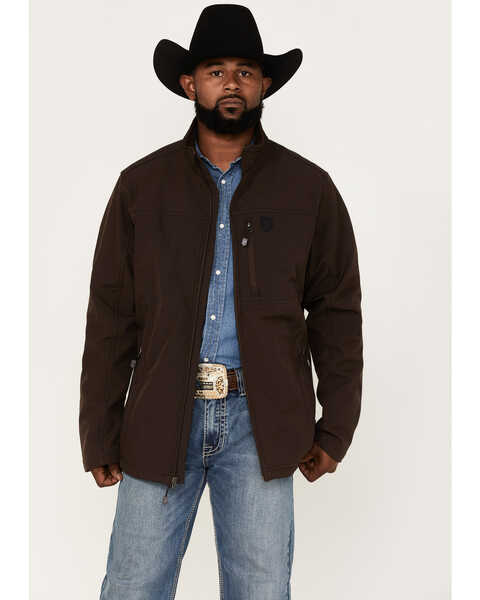RANK 45® Men's Myrtis Softshell Jacket, Brown, hi-res