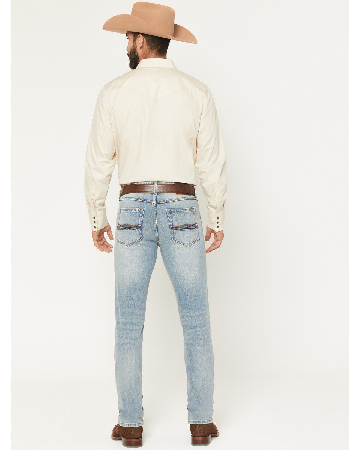 Image #3 - RANK 45® Men's Bunker Wash Ambush Slim Straight Stretch Denim Jeans, Light Wash, hi-res