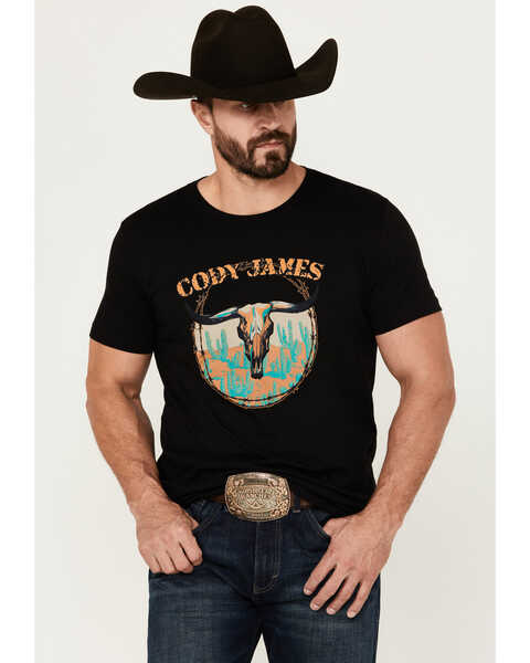 Cody James Men's Skull Cactus Short Sleeve Graphic T-Shirt , Brick Red, hi-res